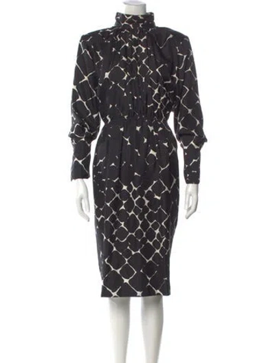 Pre-owned Marc Jacobs Silk Midi Length Dress In Black