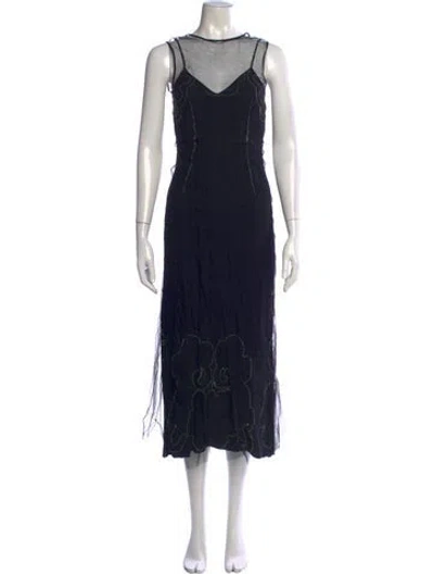 Pre-owned Marc Jacobs Silk Midi Length Dress In Black