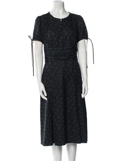 Pre-owned Marc Jacobs Silk Midi Length Dress In Blue