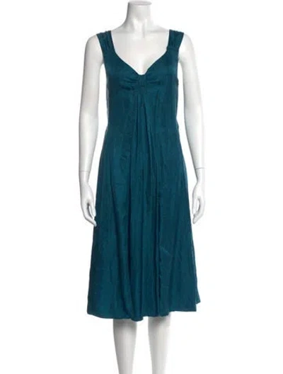 Pre-owned Marc Jacobs Silk Midi Length Dress In Blue