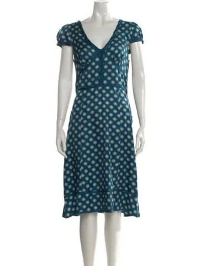 Pre-owned Marc Jacobs Silk Midi Length Dress In Blue