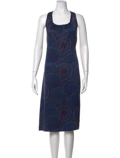 Pre-owned Marc Jacobs Silk Midi Length Dress In Blue