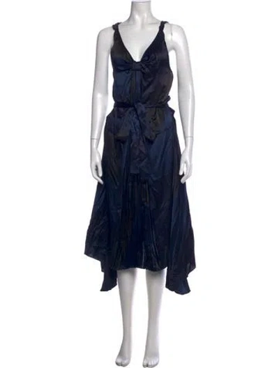 Pre-owned Marc Jacobs Silk Midi Length Dress In Blue