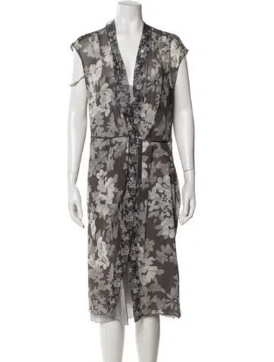 Pre-owned Marc Jacobs Silk Midi Length Dress In Gray
