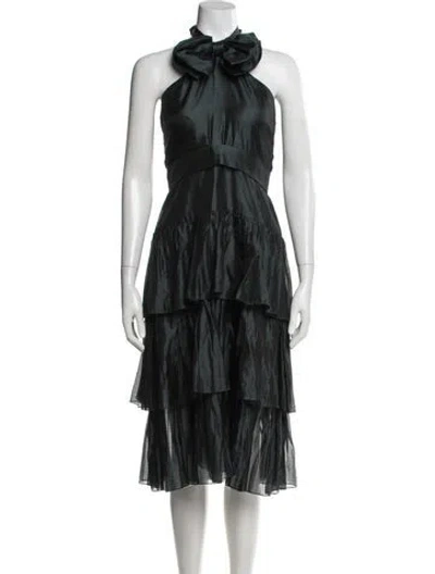 Pre-owned Marc Jacobs Silk Midi Length Dress In Green