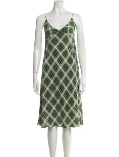 Pre-owned Marc Jacobs Silk Midi Length Dress In Green