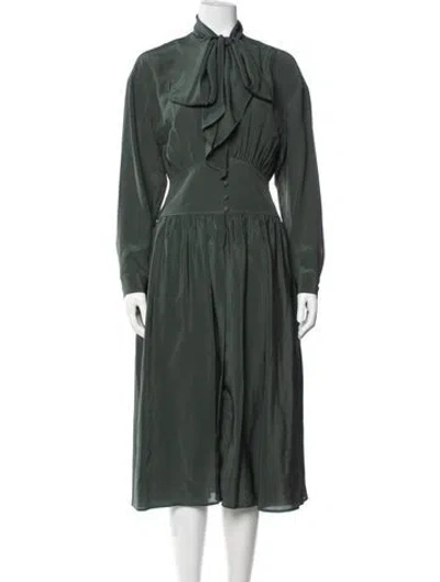 Pre-owned Marc Jacobs Silk Midi Length Dress In Green