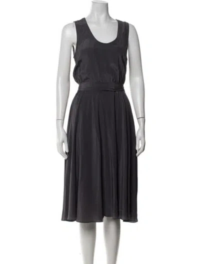 Pre-owned Marc Jacobs Silk Midi Length Dress In Grey