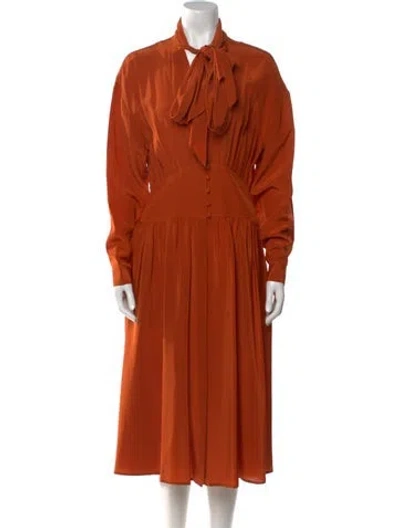 Pre-owned Marc Jacobs Silk Midi Length Dress In Orange