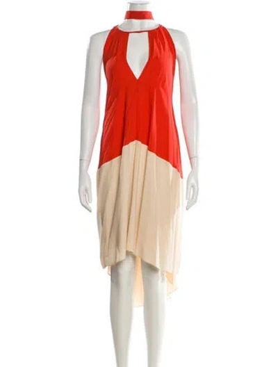 Pre-owned Marc Jacobs Silk Midi Length Dress In Orange