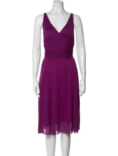 Pre-owned Marc Jacobs Silk Midi Length Dress In Purple