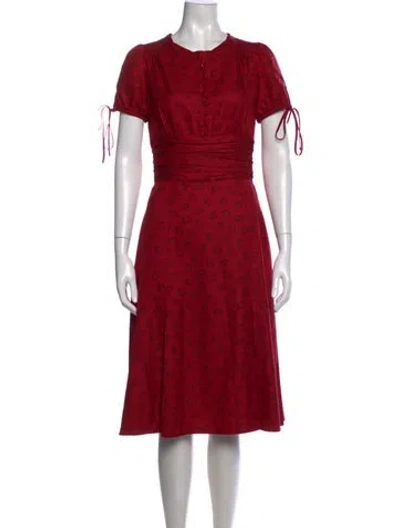 Pre-owned Marc Jacobs Silk Midi Length Dress In Red
