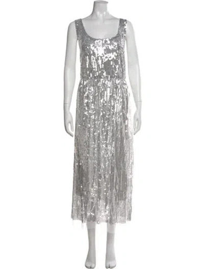 Pre-owned Marc Jacobs Silk Midi Length Dress In Silver