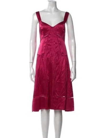 Pre-owned Marc Jacobs Silk Midi Length Dress W/ Tags In Purple