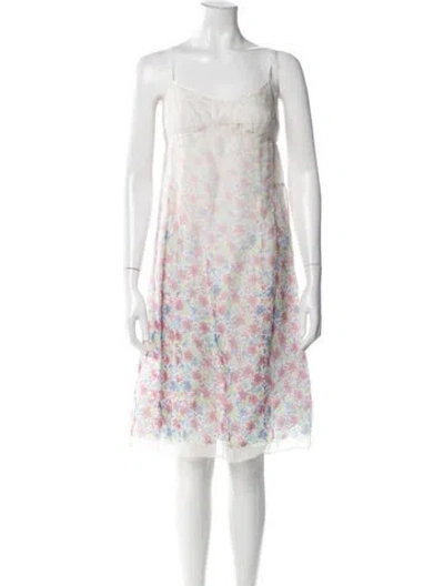 Pre-owned Marc Jacobs Silk Midi Length Dress In White