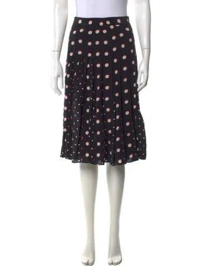Pre-owned Marc Jacobs Silk Midi Length Skirt In Black