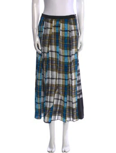Pre-owned Marc Jacobs Silk Midi Length Skirt In Blue