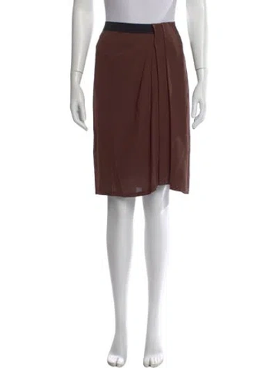 Pre-owned Marc Jacobs Silk Midi Length Skirt In Brown