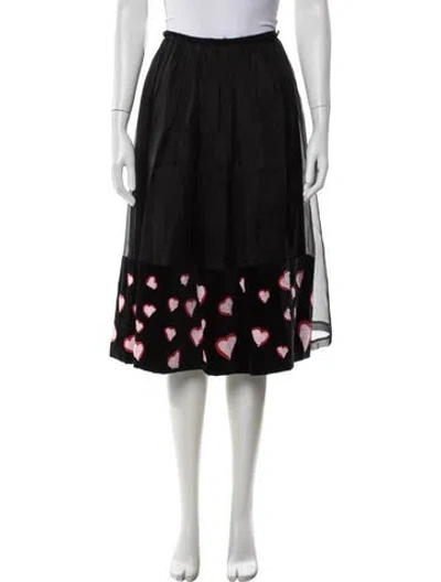 Pre-owned Marc Jacobs Silk Midi Length Skirt W/ Tags In Black