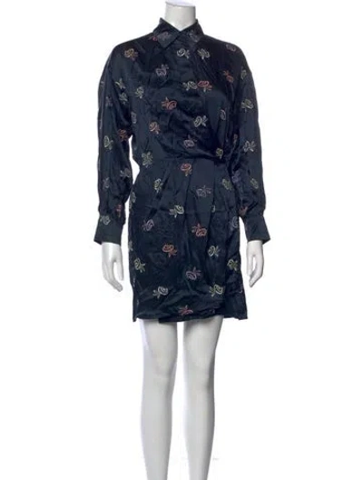 Pre-owned Marc Jacobs Silk Mini Dress In Blue