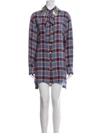 Pre-owned Marc Jacobs Silk Mini Dress In Blue