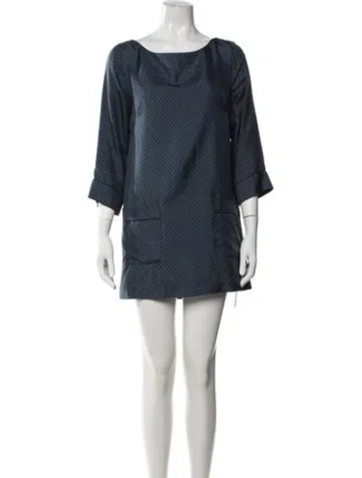 Pre-owned Marc Jacobs Silk Mini Dress In Blue