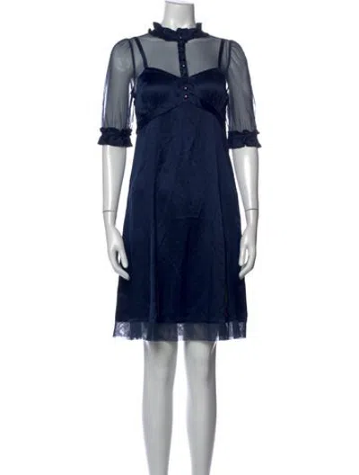 Pre-owned Marc Jacobs Silk Mini Dress In Blue
