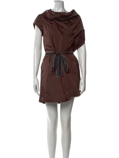 Pre-owned Marc Jacobs Silk Mini Dress In Brown
