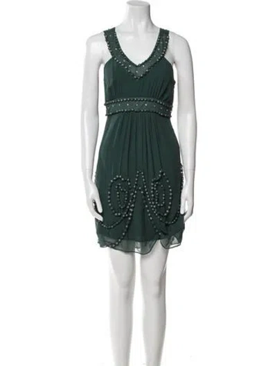 Pre-owned Marc Jacobs Silk Mini Dress In Green