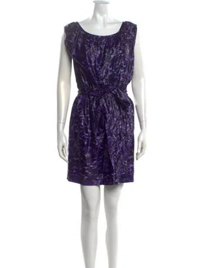 Pre-owned Marc Jacobs Silk Mini Dress In Metallic/purple