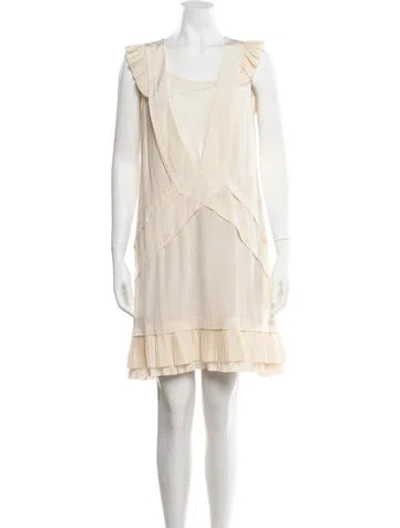 Pre-owned Marc Jacobs Silk Mini Dress In Neutrals