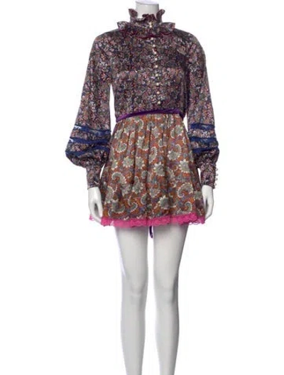 Pre-owned Marc Jacobs Silk Mini Dress In Purple