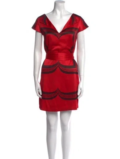 Pre-owned Marc Jacobs Silk Mini Dress In Red