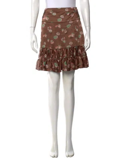 Pre-owned Marc Jacobs Silk Mini Skirt In Brown