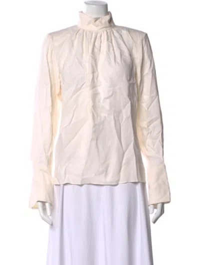 Pre-owned Marc Jacobs Silk Mock Neck Blouse In Neutrals