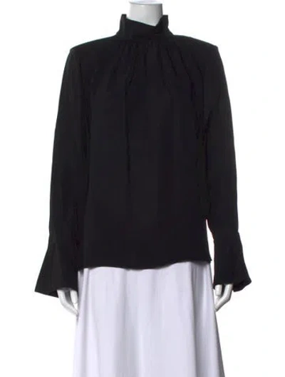 Pre-owned Marc Jacobs Silk Mock Neck Top In Black