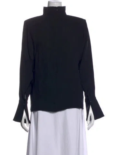 Pre-owned Marc Jacobs Silk Mock Neck Top In Black