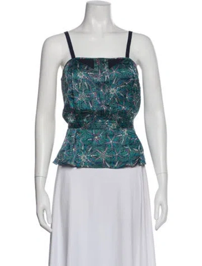 Pre-owned Marc Jacobs Silk Patterned Top In Blue
