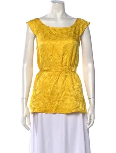 Pre-owned Marc Jacobs Silk Patterned Top In Yellow