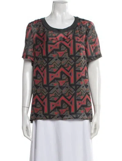 Pre-owned Marc Jacobs Silk Patterned T-shirt In Multi