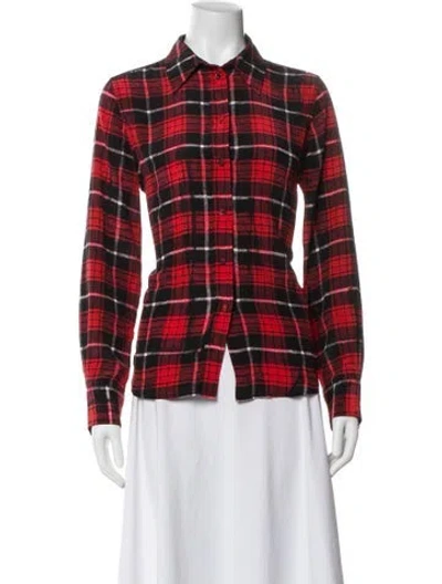 Pre-owned Marc Jacobs Silk Plaid Print Button-up Top In Multi