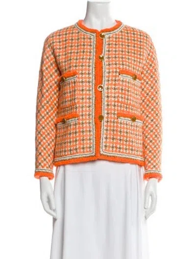 Pre-owned Marc Jacobs Silk Plaid Print Jacket In Orange