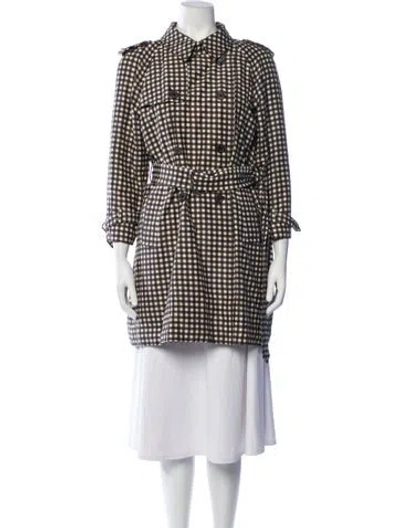 Pre-owned Marc Jacobs Silk Plaid Print Trench Coat In Multicolor