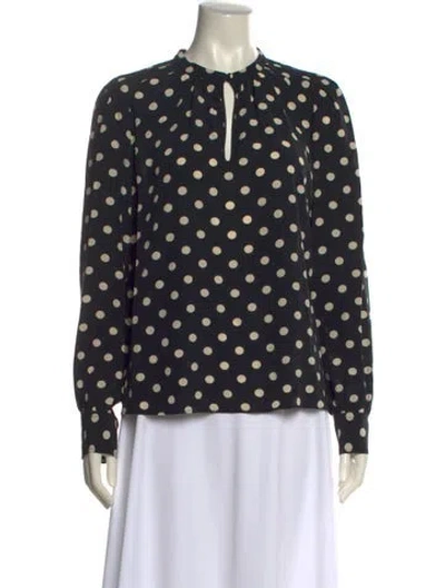 Pre-owned Marc Jacobs Silk Polka Dot Print Blouse In Black