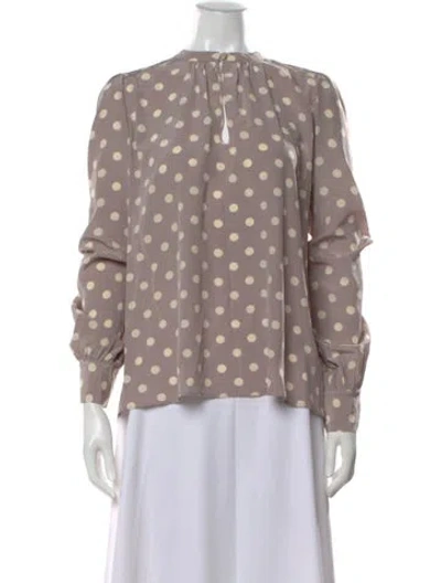 Pre-owned Marc Jacobs Silk Polka Dot Print Blouse In Gray