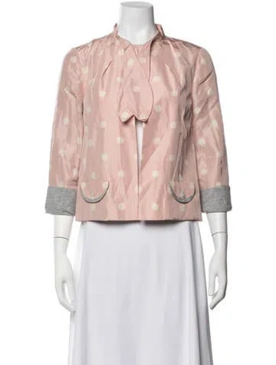 Pre-owned Marc Jacobs Silk Polka Dot Print Jacket In Pink