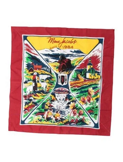 Pre-owned Marc Jacobs Silk Printed Bandeau In Red
