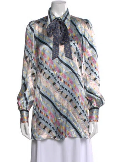 Pre-owned Marc Jacobs Silk Printed Blouse In Multi