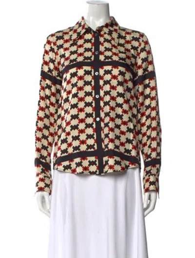 Pre-owned Marc Jacobs Silk Printed Blouse In Neutral