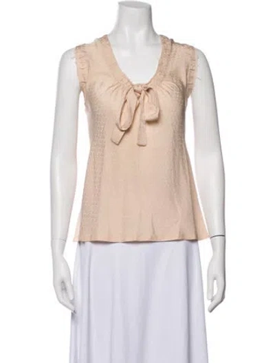 Pre-owned Marc Jacobs Silk Printed Blouse In Neutrals